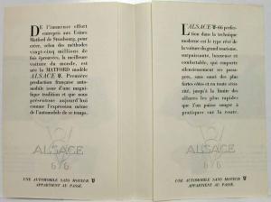 1936 1937 1938 1939 1940 Matford Alsace V8-66 Sales Folder - French Text