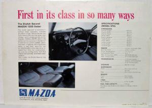1970 Mazda The Stylish Second 1200 Sedan Spec Sheet