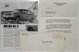 1971 Mazda RX-2 B&W Article Reprint from Road Test Magazine with Extras