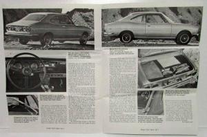 1971 Mazda RX-2 B&W Article Reprint from Road Test Magazine with Extras