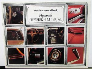1970 Plymouth Chrysler Imperial Full Line Sales Brochure Worth A Second Look