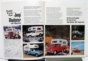 1966 Jeep Gladiator Dealer Sales Brochure 4 Wheel Drive Camper Trucks Original