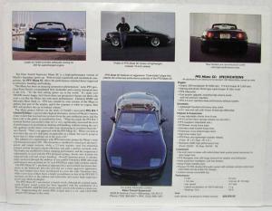 1995 Mazda PFS Miata SC Spec Sheet