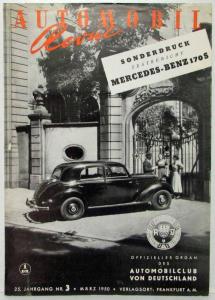 1950 Mercedes Benz 170S Automobil Revue Article Reprint Folder - German Text