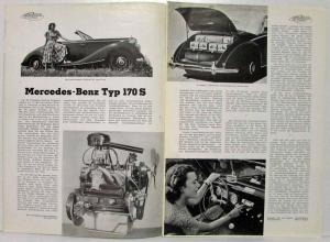 1950 Mercedes Benz 170S Automobil Revue Article Reprint Folder - German Text