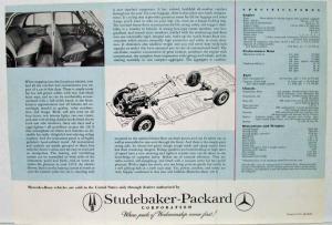 1954 Mercedes Benz Type 220S Spec Sheet - Printed in USA