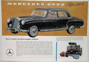 1954 Mercedes Benz Type 220S Spec Sheet - Printed in Germany