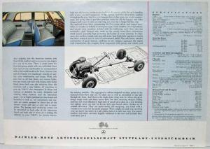 1954 Mercedes Benz Type 220S Spec Sheet - Printed in Germany
