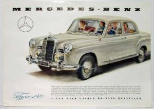 1954 Mercedes-Benz Type 180 Spec Sheet - Printed in Germany