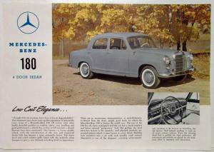 1961 Mercedes-Benz 180 4 Door Sedan Spec Sheet