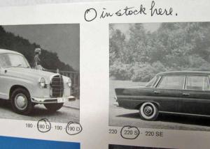 1954 Mercedes Benz A Range to Meet All Demands Sales  Folder 180 190 220 300