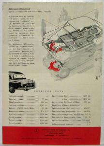 954 Mercedes Benz 180 Greentone Front Spec Sheet - German Text
