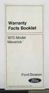 1970 Ford Maverick Warranty Facts Booklet