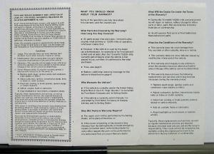 1970 Ford Maverick Warranty Facts Booklet