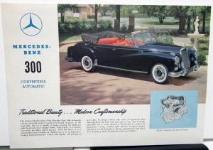 1955 Mercedes-Benz 300 Convertible Automatic Spec Sheet