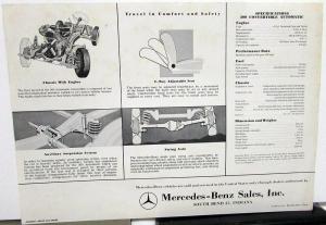 1955 Mercedes-Benz 300 Convertible Automatic Spec Sheet