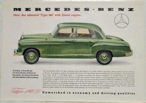 1955 Mercedes-Benz Impressive Type 180D Spec Sheet - Green Car