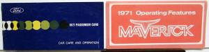 1971 Ford Maverick Operating Features and Passenger Car Care and Operations