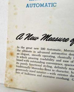 1955-1957 Mercedes-Benz Type 300 Hardtop Automatic Spec Sheet - Blue Car