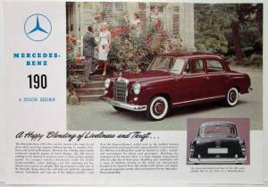 1961 Mercedes-Benz A Happy Blending Type 190 4 Door Sedan Spec Sheet