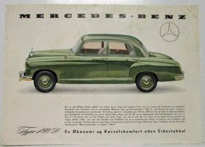 1955 1956 1957 1958 Mercedes Benz Type 180D Spec Sheet - Danish Text