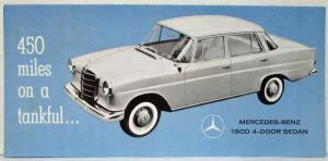 1958-1959 Mercedes Benz 190D 4-Door Sedan 450 Miles on a Tankful Sales Brochure