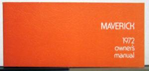 1972 Ford Maverick Owners Operators Manual Original