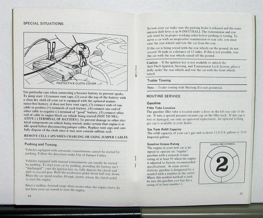 1974 Ford Mustang II Owners Operators Manual Original