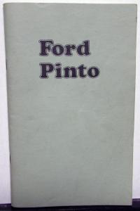 1974 Ford Pinto Owners Operators Manual Original