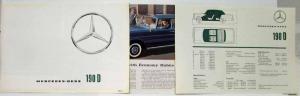 1962 Mercedes-Benz 190D Sales Brochure Large Folder with Spec Data Sheets P2233