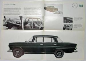 1962 Mercedes-Benz 190D Sales Brochure Large Folder with Spec Data Sheets P2233