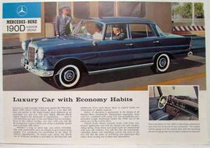 1962 Mercedes-Benz 190D Sales Brochure Large Folder with Spec Data Sheets P2233