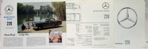 1961 Mercedes-Benz 220 Sales Brochure Large Folder with Spec Data Sheet ExP2234