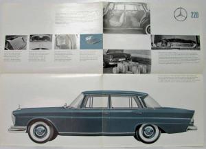 1961 Mercedes-Benz 220 Sales Brochure Large Folder with Spec Data Sheet ExP2234