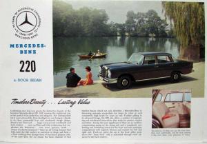 1961 Mercedes-Benz 220 Sales Brochure Large Folder with Spec Data Sheet ExP2234