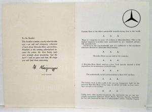 1961 Mercedes-Benz Odd & Intriguing Facts Booklet PAM 587
