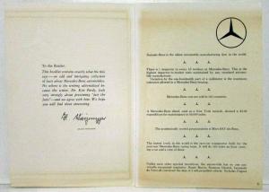 1961 Mercedes-Benz Odd & Intriguing Facts Booklet PAM 475