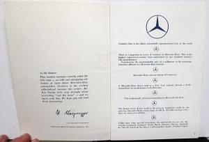 1961 Mercedes-Benz Odd & Intriguing Facts Booklet - White Cover 41040A