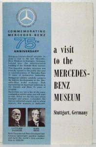 1961 Mercedes-Benz A Visit to the M-B Museum Commemorates 75th Sales Brochure
