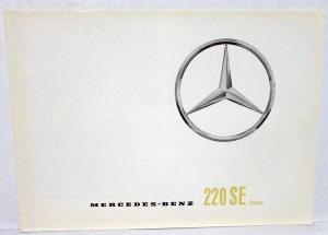 1962 Mercedes-Benz 220SE Coupe Sales Folder with Spec Sheet - German Text