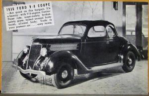 1937 Ford V8 Coupe Postcard Toner Motor Co Caney KS Original