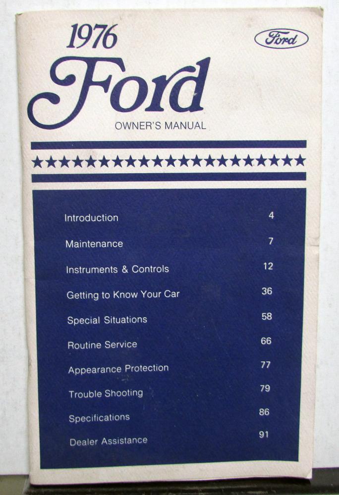 1976 Ford Custom 500 LTD Owners Operators Manual Original