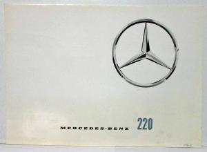 1962 Mercedes-Benz 220 Sales Brochure Large Folder with Spec Data Sheet P2234/1