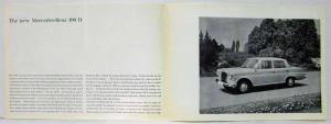 1962 Mercedes-Benz 190D Sales Brochure Large Folder with Spec Data Sheet P2233/1