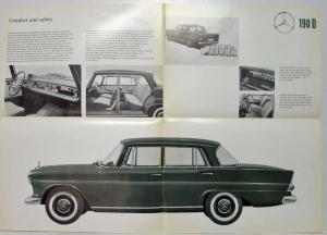 1962 Mercedes-Benz 190D Sales Brochure Large Folder with Spec Data Sheet P2233/1