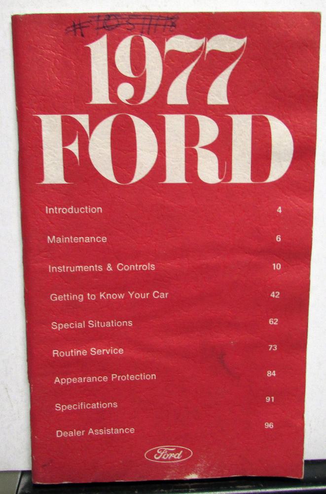 1977 Ford Custom 500 & LTD Owners Operators Manual Original