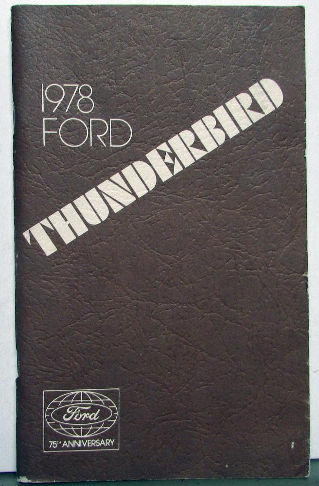 1978 Ford Thunderbird Owners Operators Manual Original