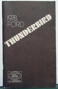 1978 Ford Thunderbird Owners Operators Manual Original