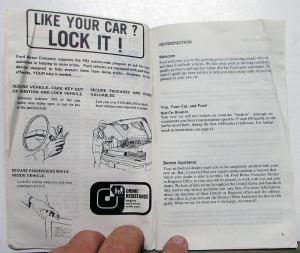 1978 Ford Thunderbird Owners Operators Manual Original