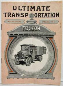 1919 Fulton Model C Ultimate Transportation Sales Brochure with Extra